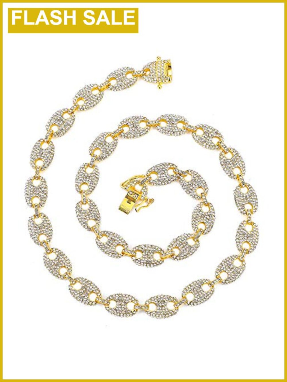 Mens Gold Silver Plated Cuban Link Chain Necklace Iced Out CZ Hip Hop Jewelry